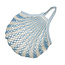 Net bag bicolour with short handles - aqua & white