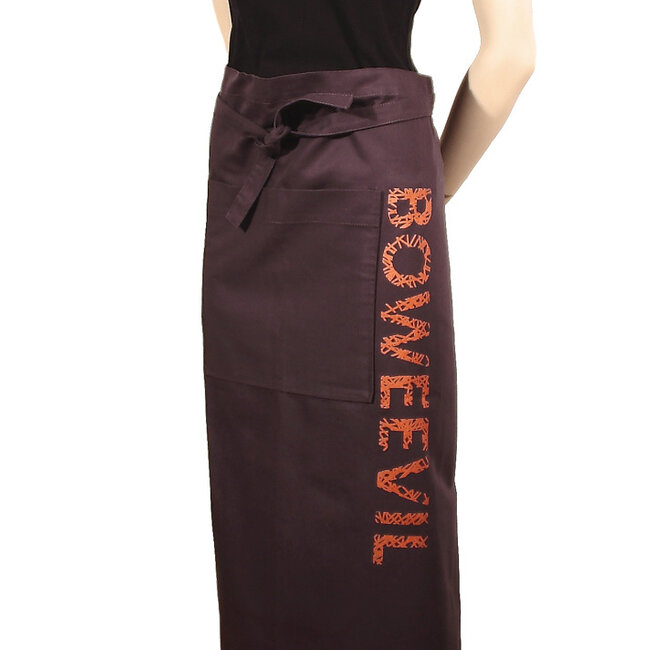 Long catering apron (90x100cm) - canvas - anthracite - GOTS
