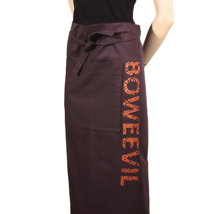 Long catering apron - canvas anthracite