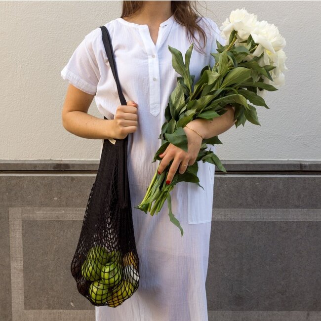 Einkaufnetz  mit langen Henkeln - Schwarz