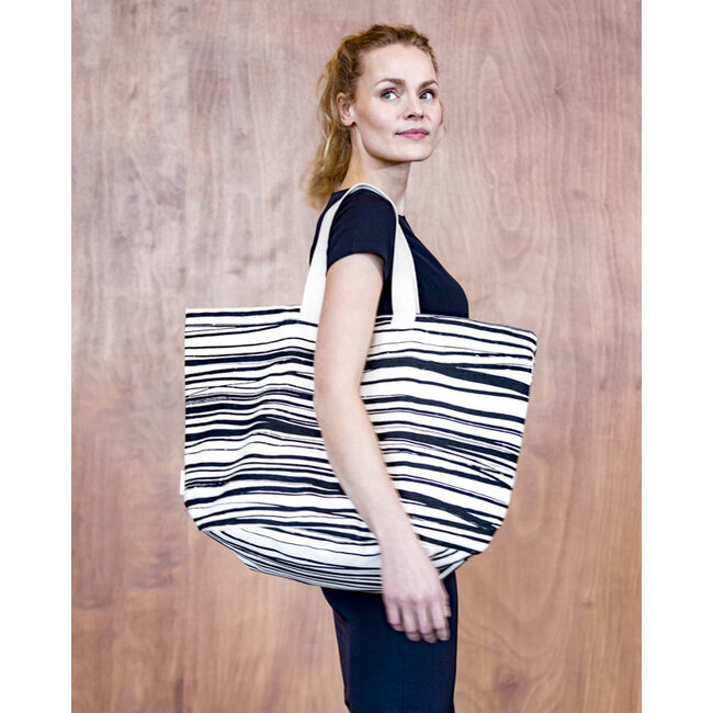 Beach bag - wrapping stripes - with inner pocket