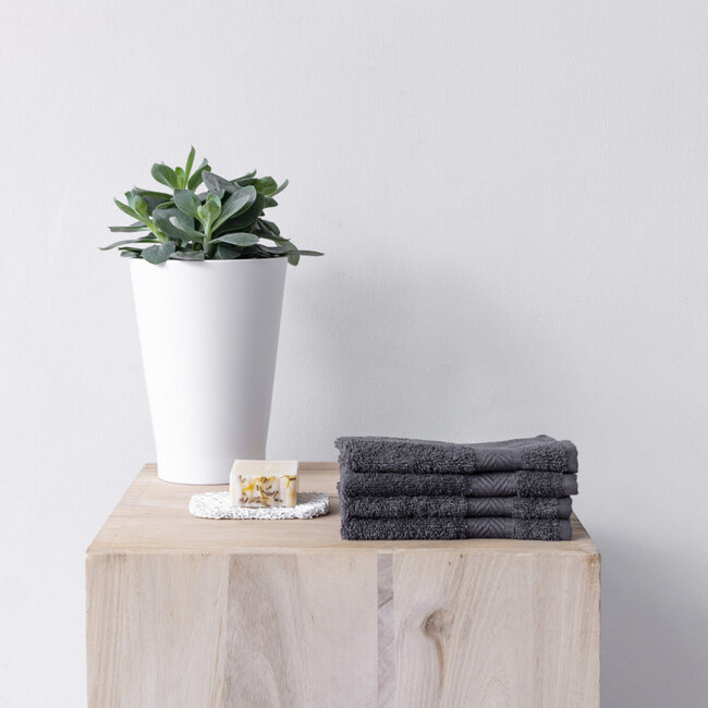 Guest towel 30x50cm - anthracite - GOTS