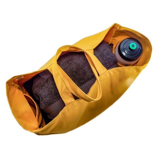 Canvas handbag (36x28x15cm) - golden yellow - GOTS