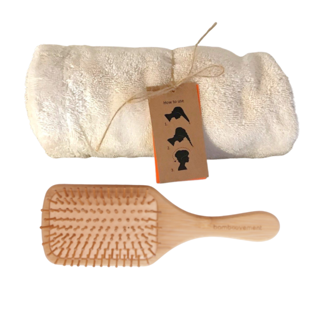 Luxury Hair Set with Hair Towel and Brush
