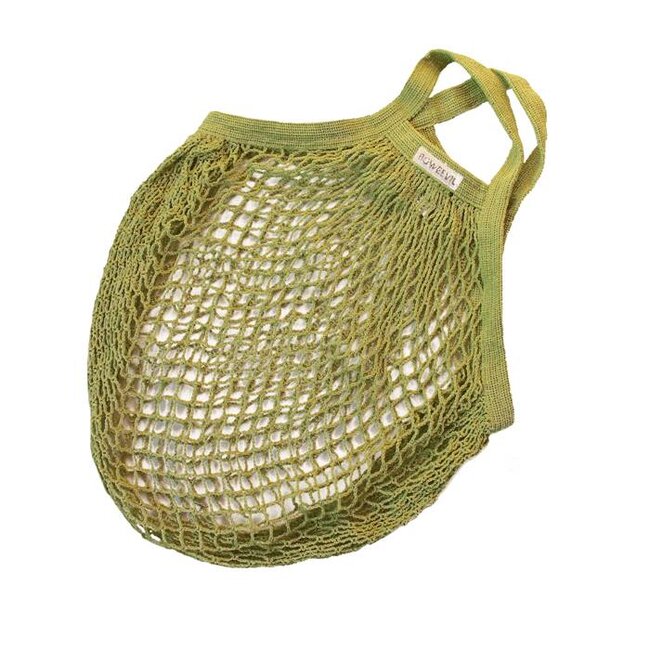 Net bag with short handles - lime