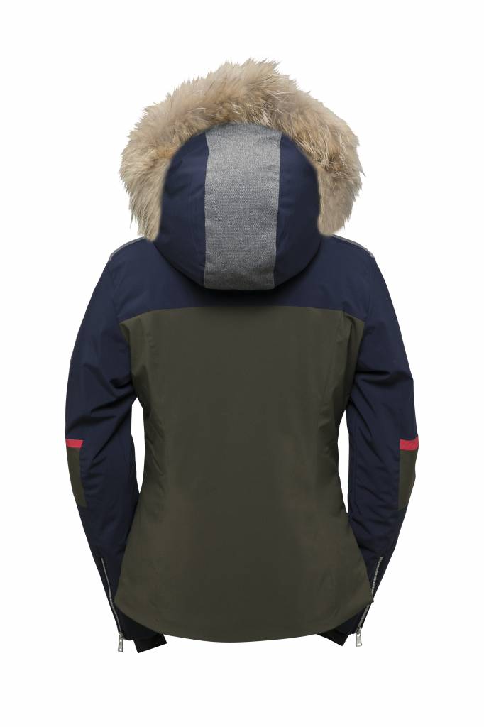 Amanda Hybrid Down Jacket with Raccoon 