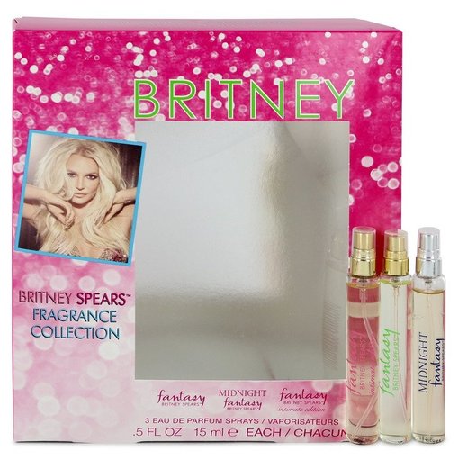 Britney Spears Fantasy by Britney Spears   - Gift Set - 10 ml Fantasy Min EDP Spray + 10 ml Fantasy Midnight Mini EDP Spray + 10 ml Fantasy Intimate Edition Mini EDP Spray (Manufacture FIlled 2/3)