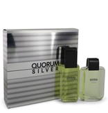Puig Quorum Silver by Puig   - Gift Set - 100 ml Eau De Toilette Spray + 100 ml After Shave