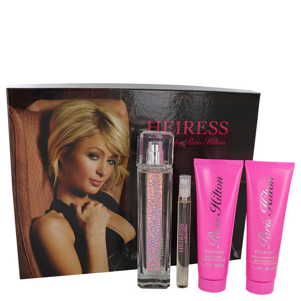 Paris Hilton Heiress by Paris Hilton   - Gift Set - 100 ml Eau De Parfum Spay + 10 ml Mini EDP Pen Spray + 90 ml Body Lotion + 90 ml Shower Gel