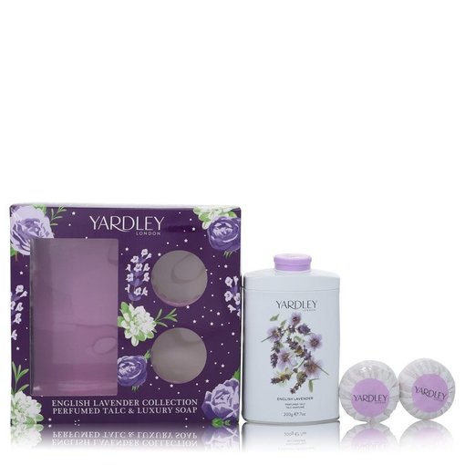 Yardley London English Lavender by Yardley London   - Gift Set - 210 ml Perfumed Talc + 2-100 ml Soap