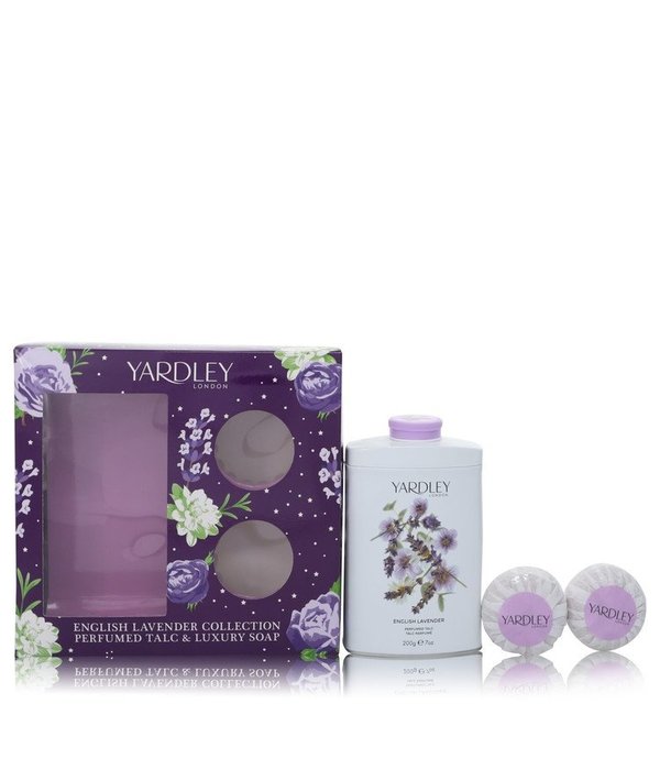 Yardley London English Lavender by Yardley London   - Gift Set - 210 ml Perfumed Talc + 2-100 ml Soap