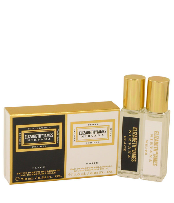 Elizabeth and James Nirvana Black by Elizabeth and James   - Gift Set - Mini Set Includes 10 ml Nirvana White Rollerball and 10 ml Nirvana Black Rollerball