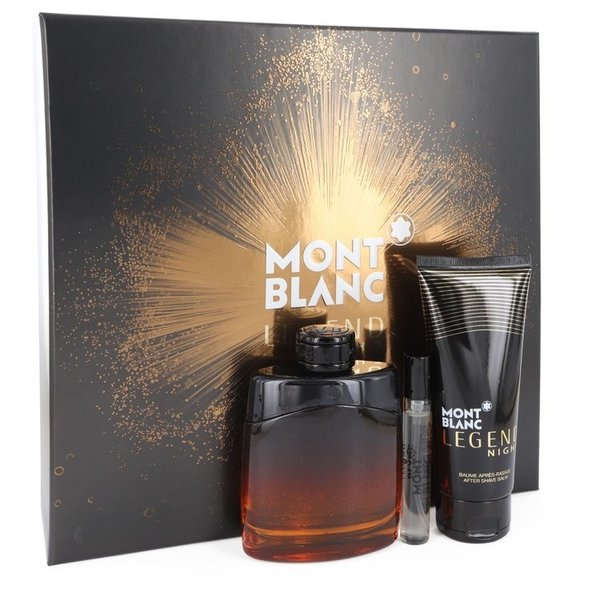 Montblanc Legend Night by Mont Blanc   - Gift Set - 100 ml Eau De Parfum Spray +10 ml Mini EDP Spray + 100 ml After Shave Balm