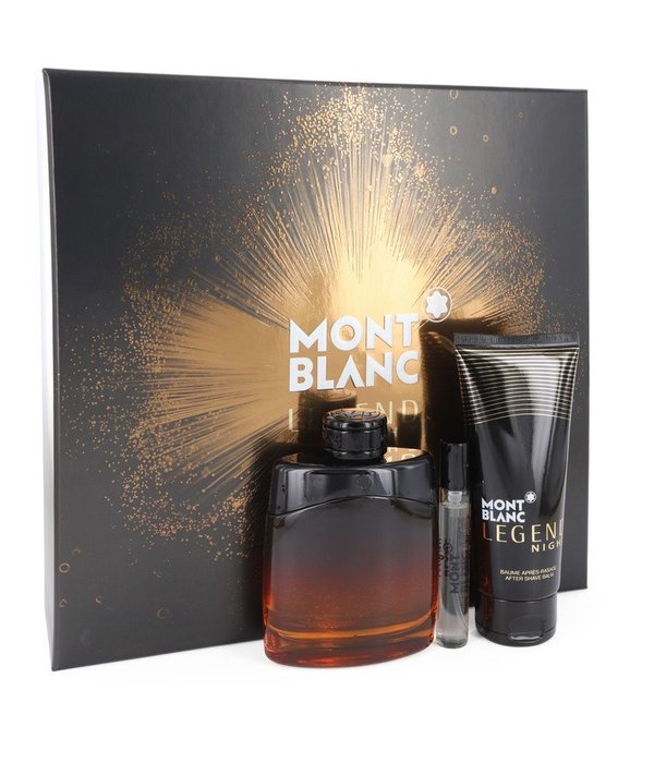 Mont Blanc Montblanc Legend Night by Mont Blanc   - Gift Set - 100 ml Eau De Parfum Spray +10 ml Mini EDP Spray + 100 ml After Shave Balm