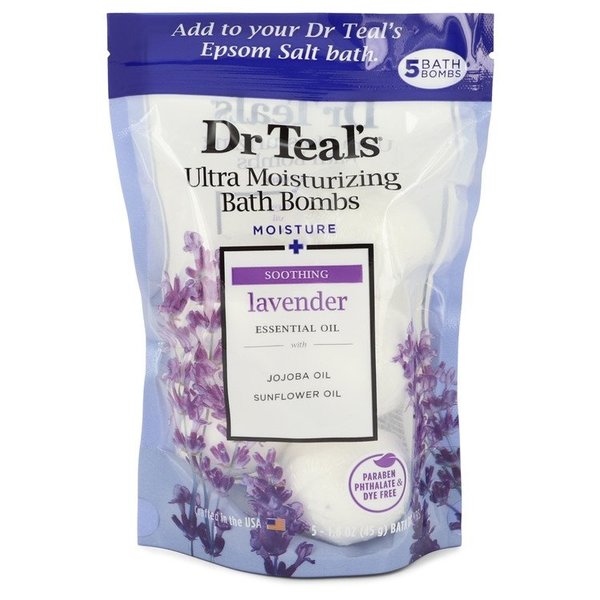 Dr Teal's Ultra Moisturizing Bath Bombs by Dr Teal's 50 ml - Five (5) 50 ml Moisture Soothing Bath Bombs with Lavender, Essential Oils, Jojoba Oil, Sunflower Oil (Unisex)