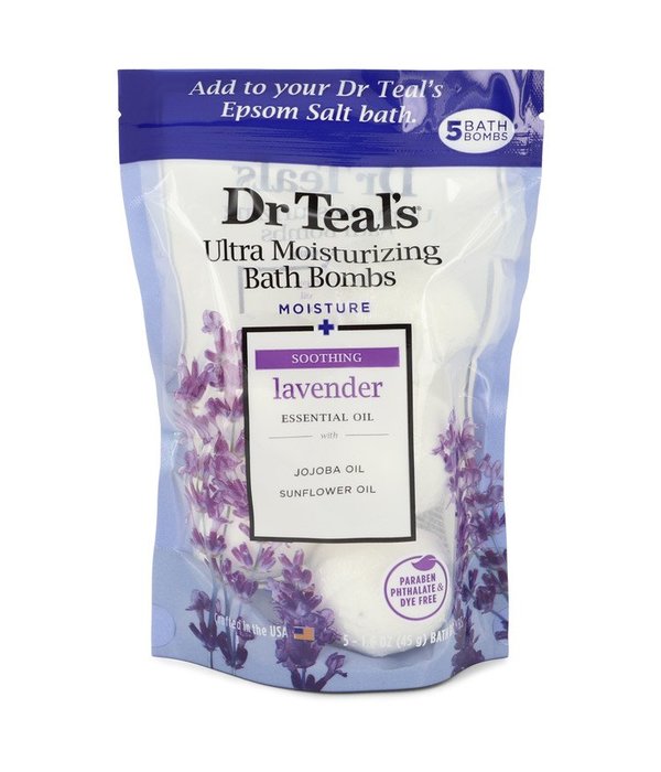 Dr Teal's Dr Teal's Ultra Moisturizing Bath Bombs by Dr Teal's 50 ml - Five (5) 50 ml Moisture Soothing Bath Bombs with Lavender, Essential Oils, Jojoba Oil, Sunflower Oil (Unisex)