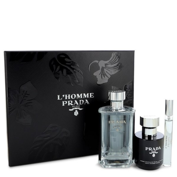 Prada L'homme by Prada   - Gift Set - 100 ml Eau De Toilette Spray + 10 ml Mini EDT Spray + 100 ml Shower Cream