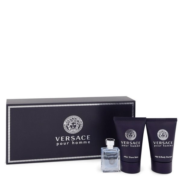Versace Pour Homme by Versace   - Gift Set - 10 ml Mini EDT + 20 ml After Shave Balm + 20 ml Hair + Body Shampoo