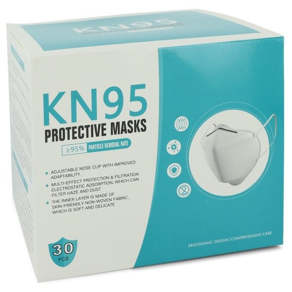 KN95 Mask by KN95 1 size - Thirty  KN95 Masks, Adjustable Nose Clip, Soft non-woven fabric, FDA and CE Approved (Unisex)(30 slightly damaged)