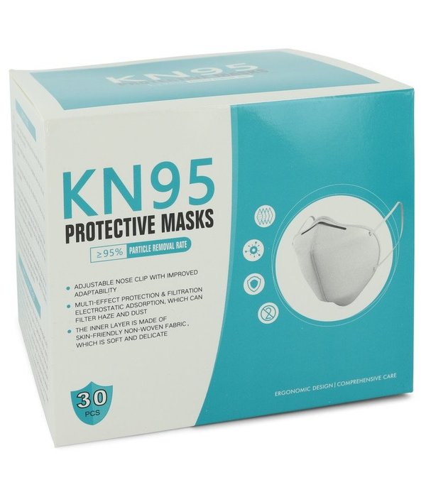 KN95 KN95 Mask by KN95 1 size - Thirty  KN95 Masks, Adjustable Nose Clip, Soft non-woven fabric, FDA and CE Approved (Unisex)(30 slightly damaged)