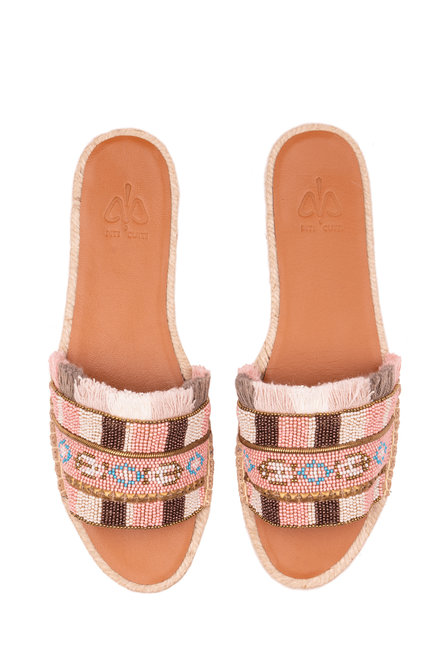 Chaussons Franges Rose clair