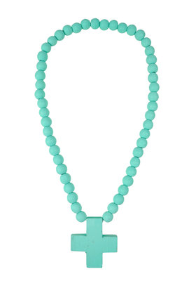 Ornamental Necklace Cross Turquoise