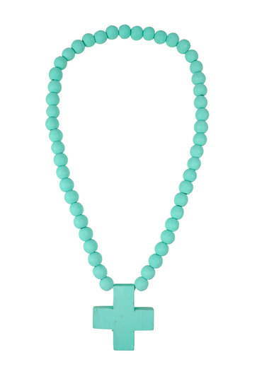 Collier Ornement Croix Turquoise