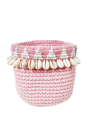 Basket Aztec Shell Pink