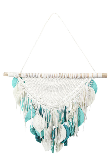 Plumas de macramé Natural Aqua