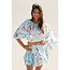 Ibzmode Bluse Yira Flower Aqua