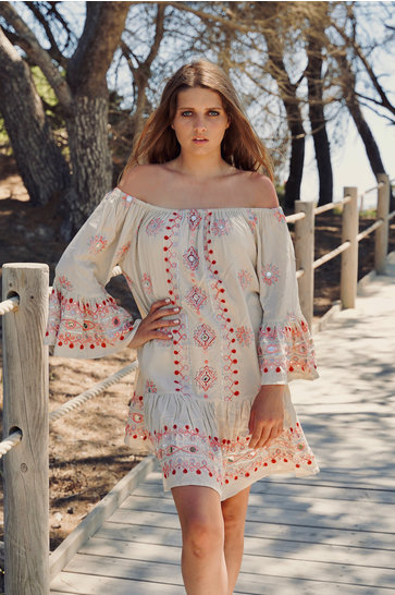 Kurzes Kleid Summer Mirror Beige