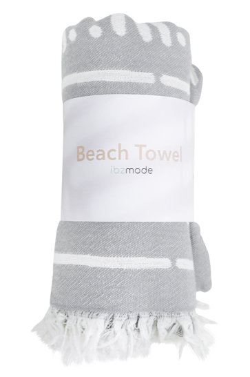 Serviette Hammam Plage Gris Clair