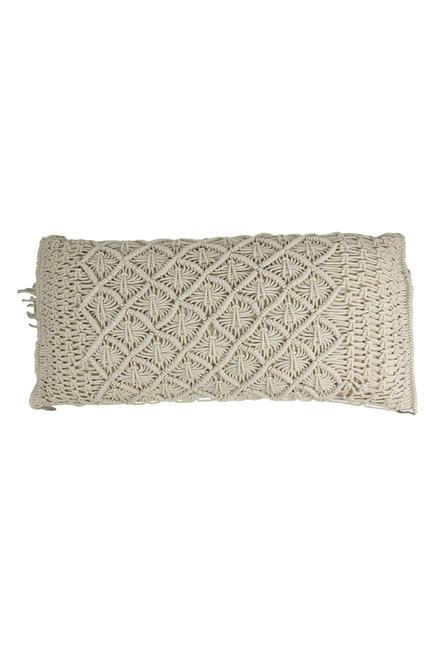 Funda de Cojín Tejida a Mano Macramé Natural 35x70cm