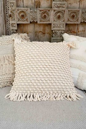 Handwoven Cushion Cover Bubble Natural 50x50cm