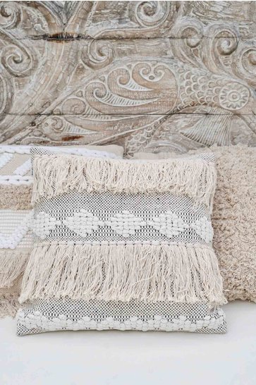 Handwoven Cushion Cover Boho Natural 50x50cm