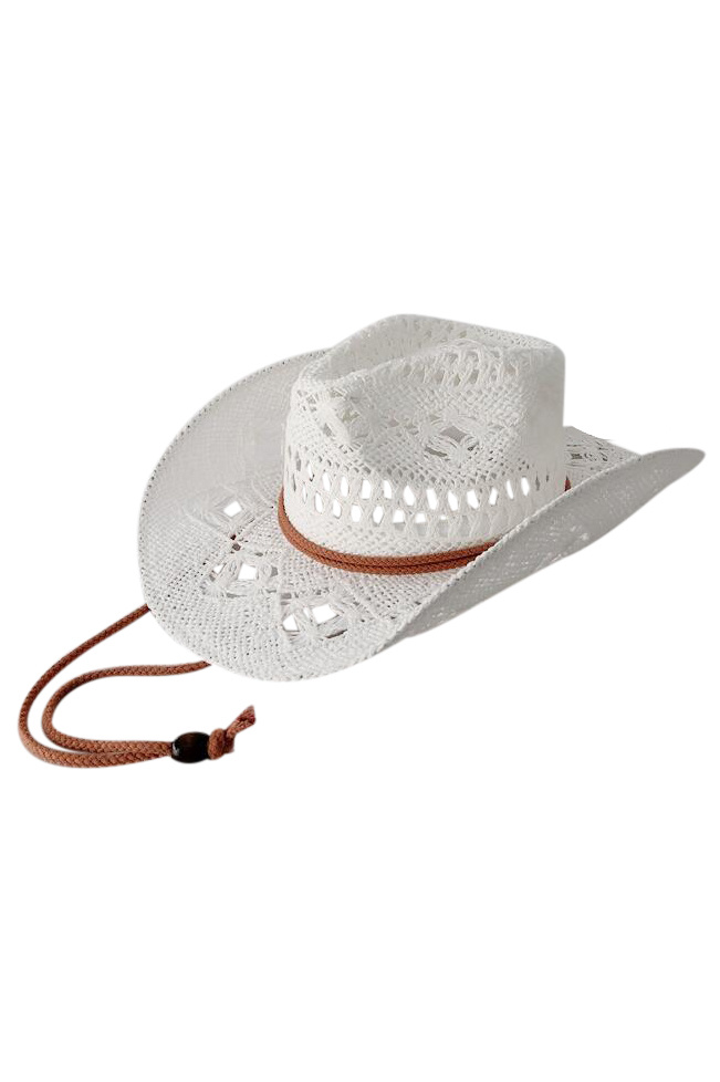 Chapeau Cowboy American Hat Company – Paille Rouge/blanc/bleu, 7 3/8
