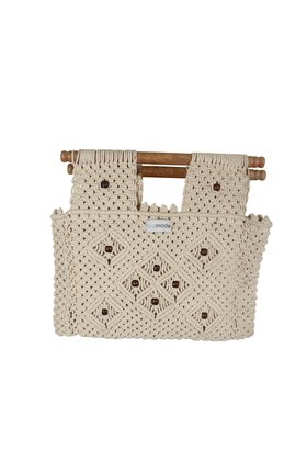 Sac Perles Macramé Naturel