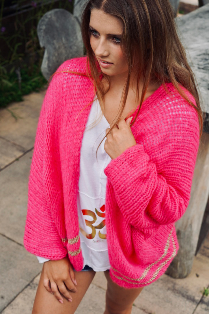 Cardigan Pica Fuchsia