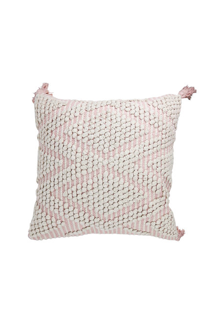 Handwoven Cushion Cover Check Light Pink 50x50cm