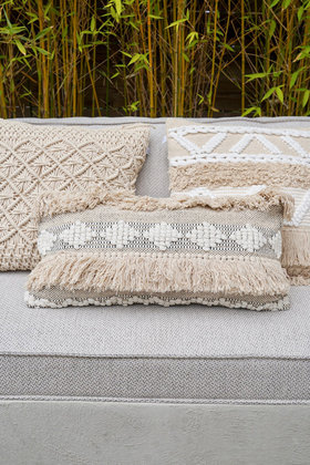 Housse de coussin tissée à la main Boho Natural 35x70cm