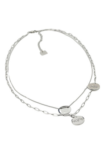 Collier Multi Charms Hope Argent