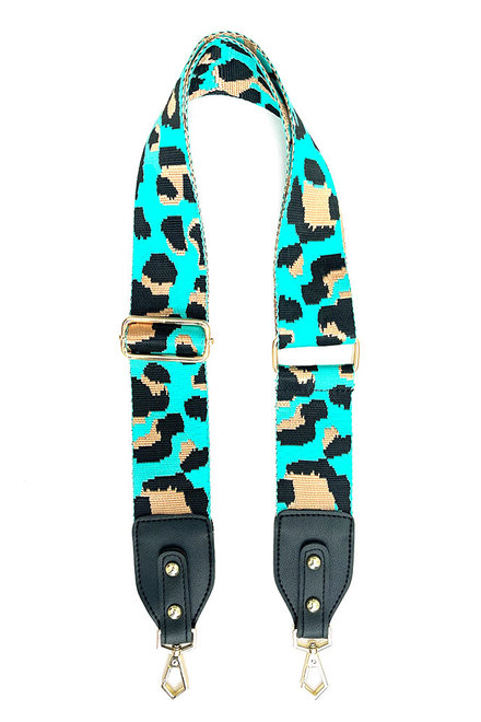 Bag Strap Love Leopard Turquoise