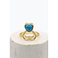 Balibiza Jewels Ring Heart Gold Turquoise