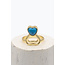 ibzmode Ring Heart Goud Turquoise