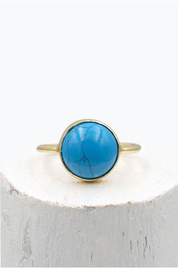 Bague Ronde Or Turquoise