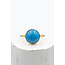 Balibiza Jewels Ring Round Goud Turquoise