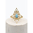 ibzmode Bague Losange Or Turquoise