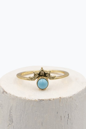 Ring Crown Gold Turquoise