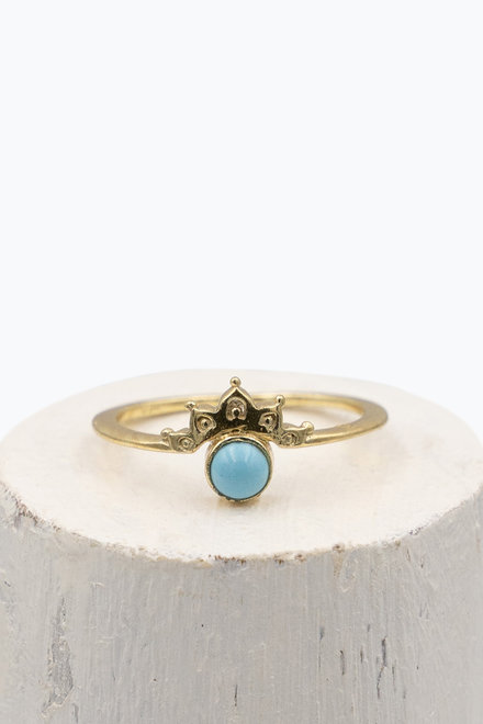 Bague Couronne Or Turquoise