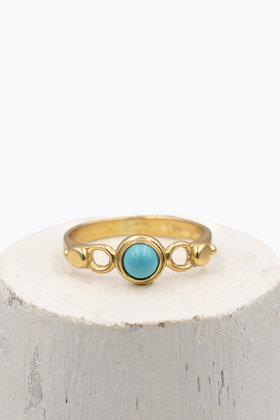 Ring Open Circle Gold Turquoise